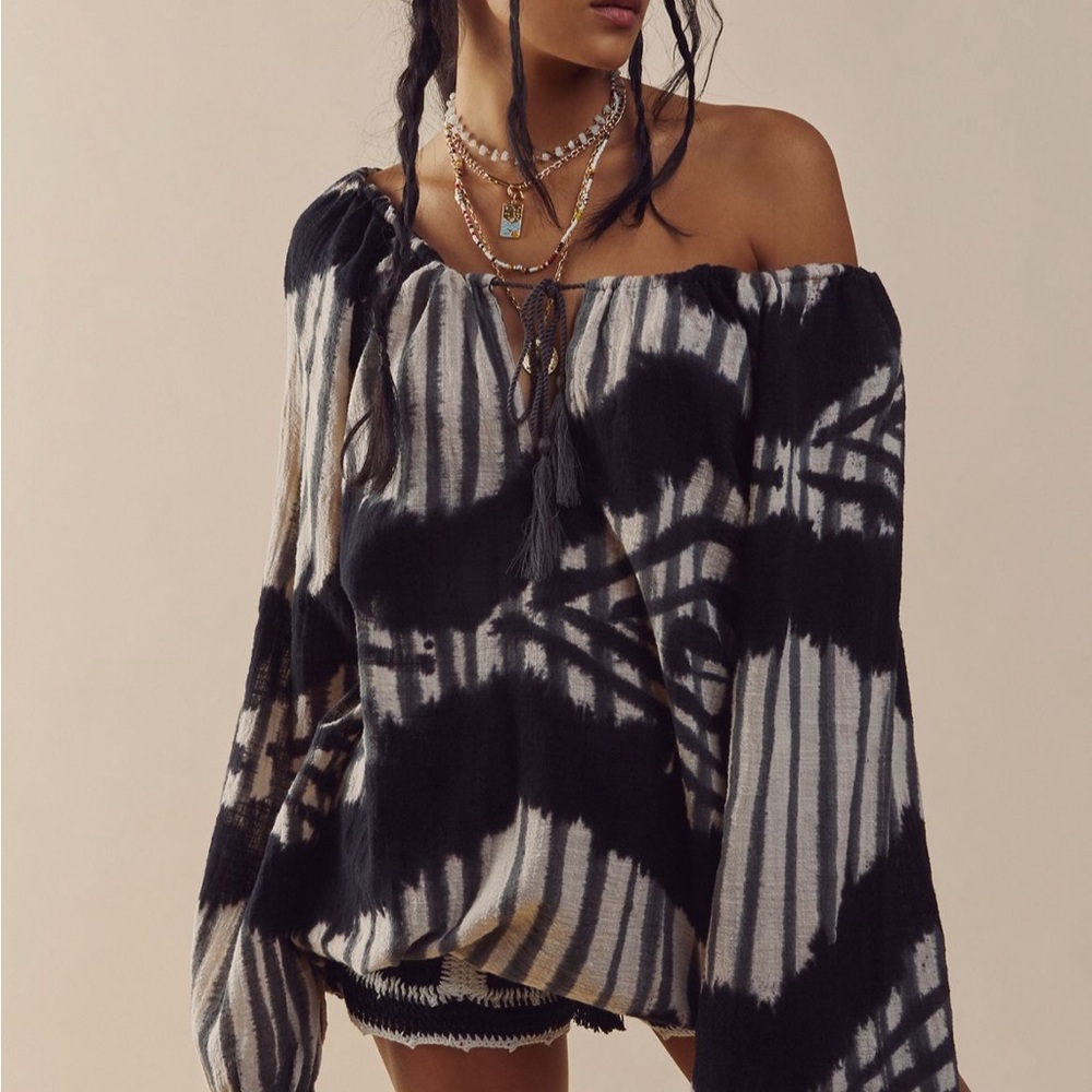 Free People Black and Cream ‘Santorini’ blouse